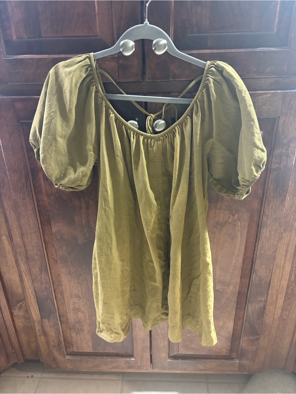 Mustard Seed Puff Sleeve Mini Dress